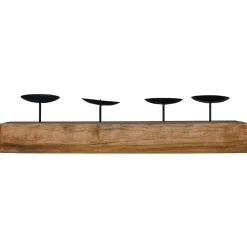 vidaXL Kaarsenhouder Naturel 50 x 15 x 10 cm Massief teakhout