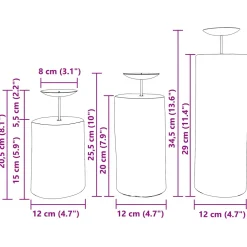 vidaXL Kaarsenhouder 3 st Naturel Massief teakhout