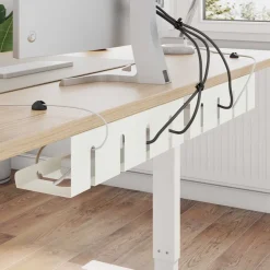 vidaXL Kabelgoot voor onder bureau 2 st Wit 43 x 12 x 10 cm Staal