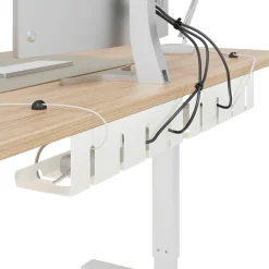 vidaXL Kabelgoot voor onder bureau 2 st Wit 43 x 12 x 10 cm Staal