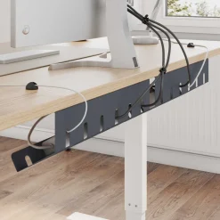 vidaXL Kabelgoot voor onder bureau 2 st Antracietkleurig