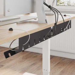 vidaXL Kabelgoot voor onder bureau 2 st Zwart 44 x 11,5 x 13,5 cm