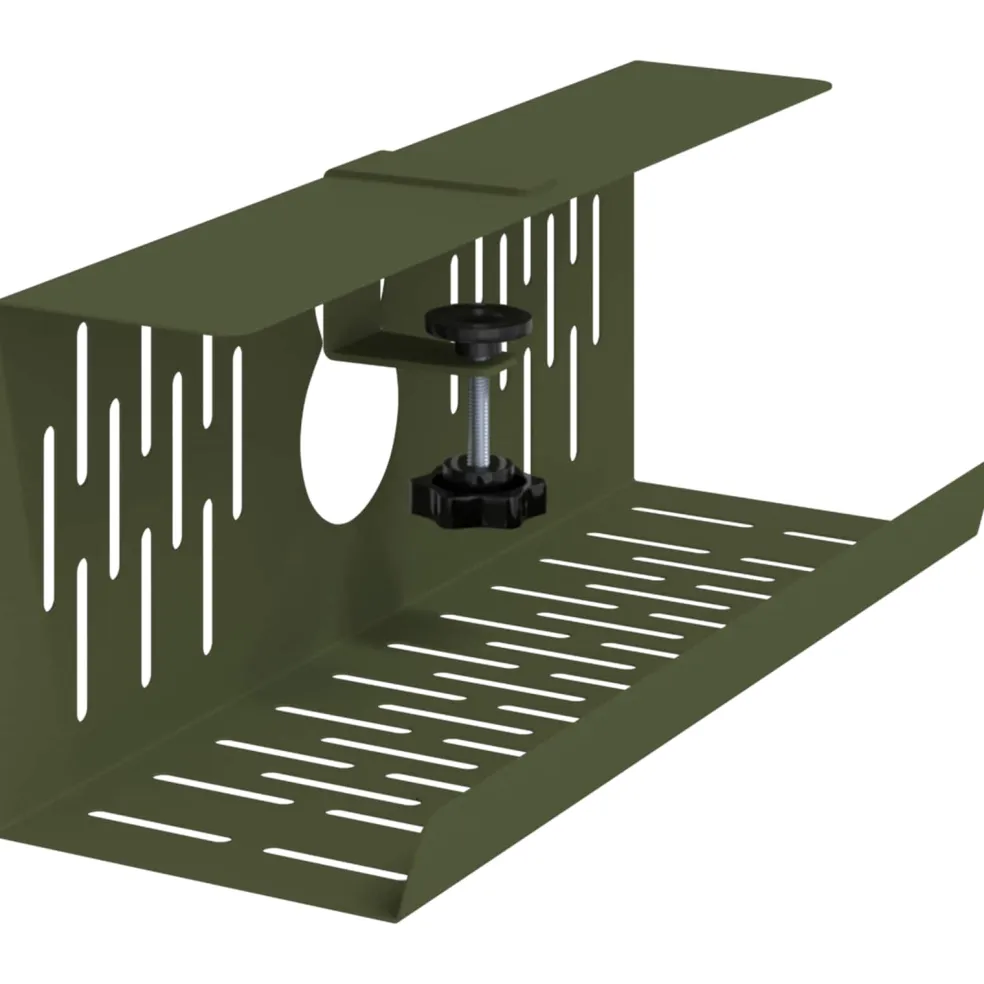 vidaXL Kabelgoot voor onder bureau 2 st Olijfgroen 35 x 12 x 13 cm