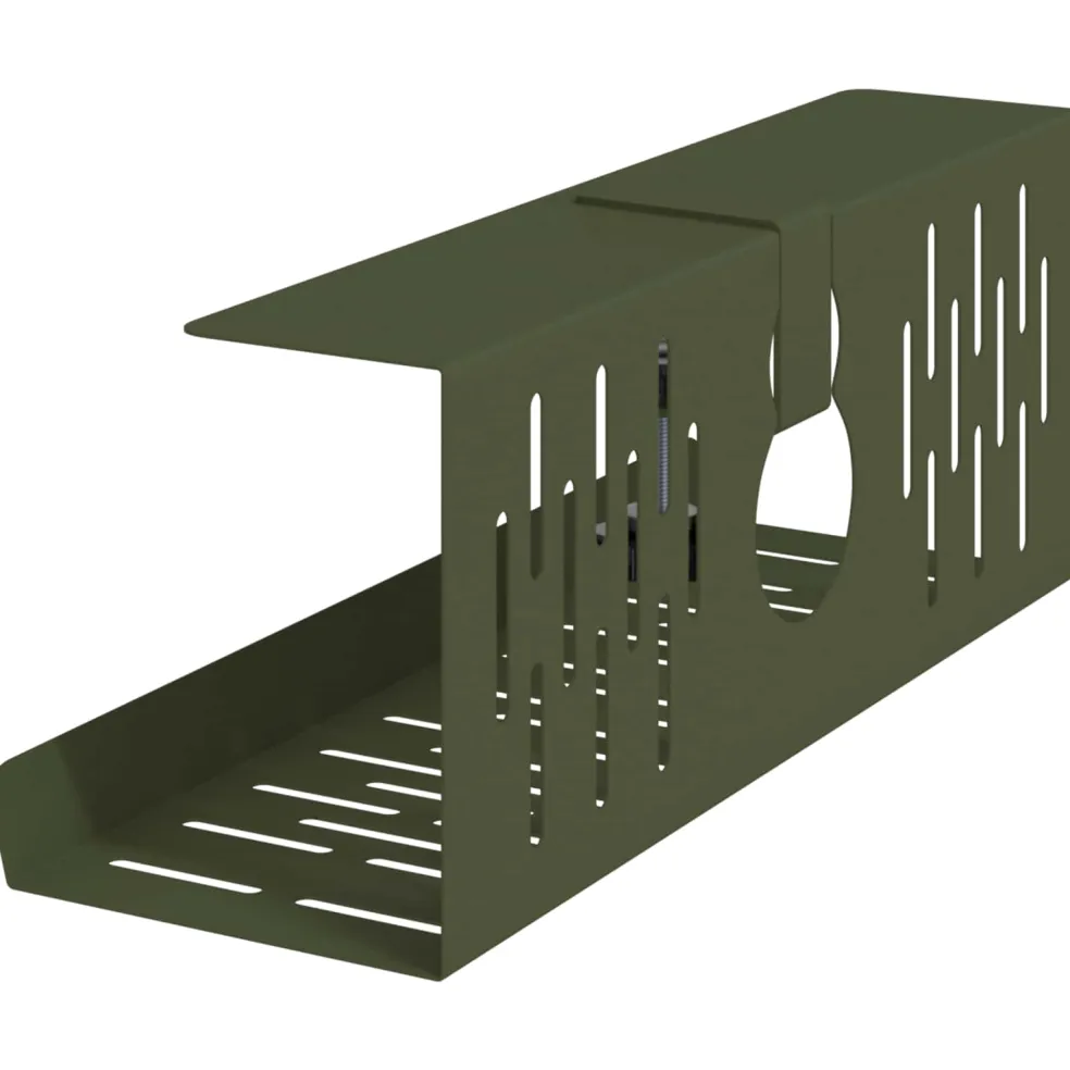 vidaXL Kabelgoot voor onder bureau 2 st Olijfgroen 35 x 12 x 13 cm