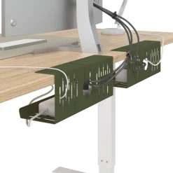 vidaXL Kabelgoot voor onder bureau 2 st Olijfgroen 35 x 12 x 13 cm