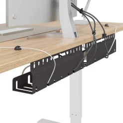 vidaXL Kabelgoot voor onder bureau 2 st Zwart 43 x 9 x 11 cm Staal