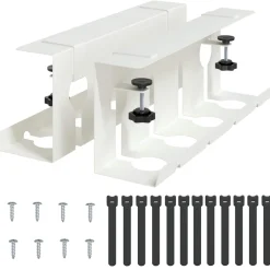 vidaXL Kabelgoot voor onder bureau 2 st Wit 43 x 10 x 15 cm