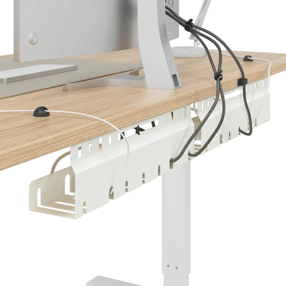 vidaXL Kabelgoot voor onder bureau 2 st Wit 43 x 9 x 11 cm Staal