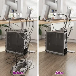 vidaXL Kabelgoot voor onder bureau 2 st Antracietkleurig