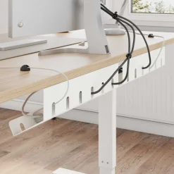 vidaXL Kabelgoot voor onder bureau 2 st Wit 44 x 11,5 x 13,5 cm Staal