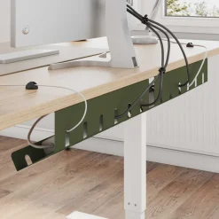 vidaXL Kabelgoot voor onder bureau 2 st Olijfgroen 44 x 11,5 x 13,5 cm