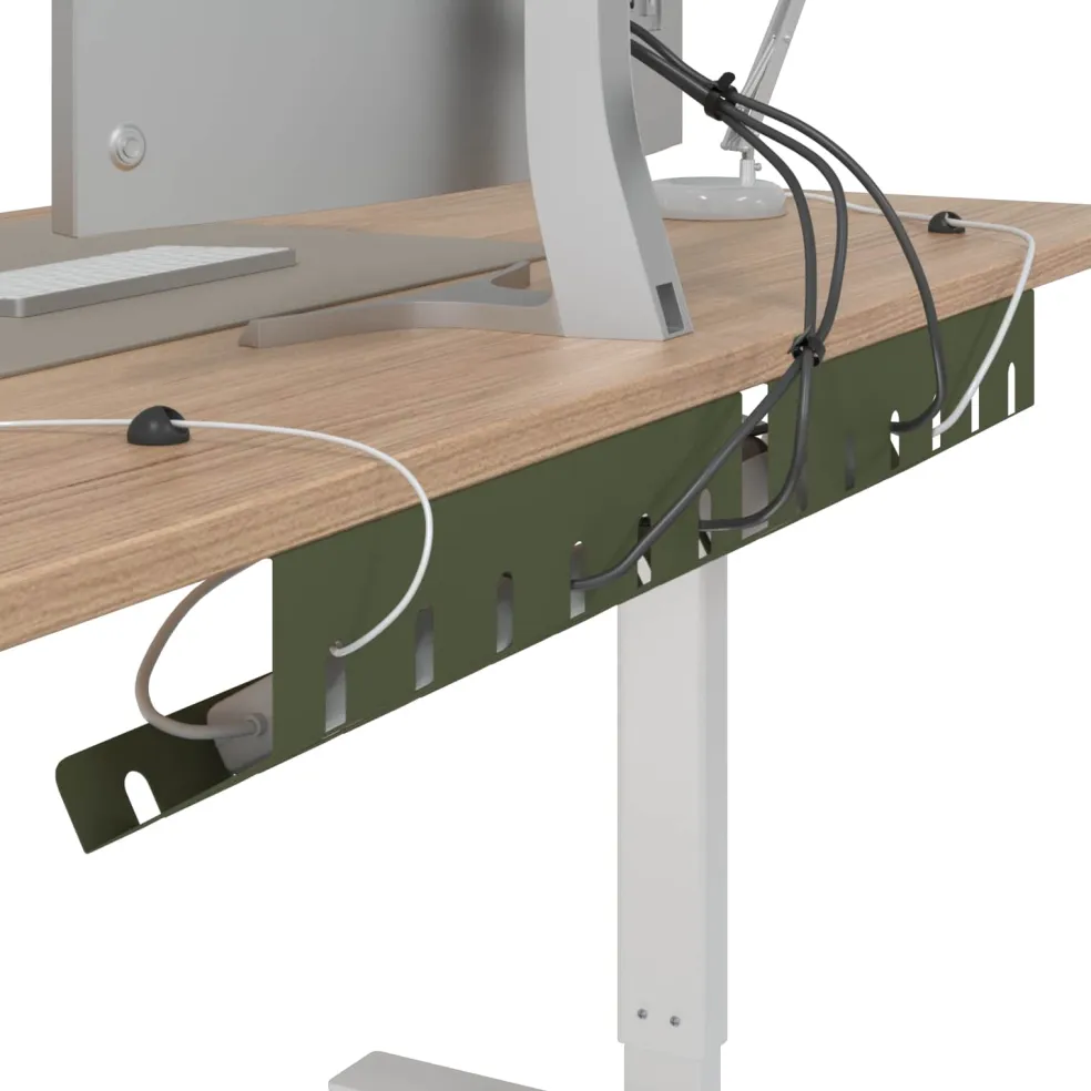 vidaXL Kabelgoot voor onder bureau 2 st Olijfgroen 44 x 11,5 x 13,5 cm