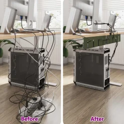 vidaXL Kabelgoot voor onder bureau 2 st Antracietkleurig