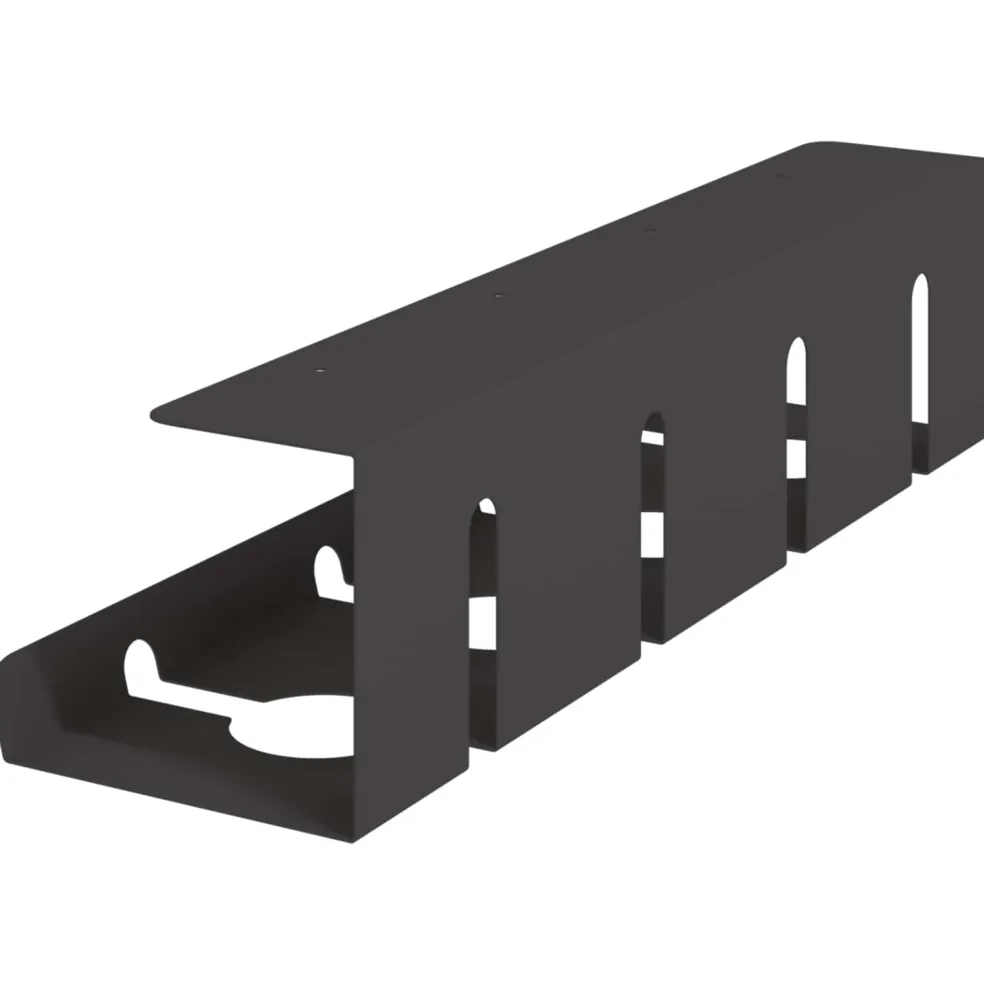 vidaXL Kabelgoot voor onder bureau 2 st Zwart 43 x 12 x 10 cm Staal