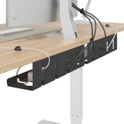 vidaXL Kabelgoot voor onder bureau 2 st Zwart 43 x 12 x 10 cm Staal