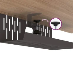 vidaXL Kabelgoot voor onder bureau 2 st Zwart 35 x 12 x 13 cm Staal