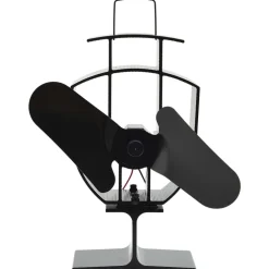 vidaXL Kachelventilator met 2 vinnen zwart