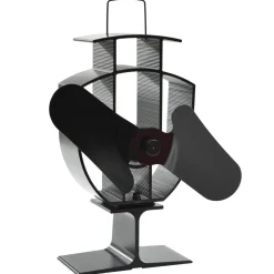 vidaXL Kachelventilator met 2 vinnen zwart