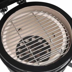 vidaXL Kamado barbecue 2-in-1 56 cm keramiek zwart