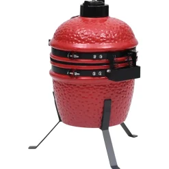 vidaXL Kamado barbecue 2-in-1 56 cm keramiek rood