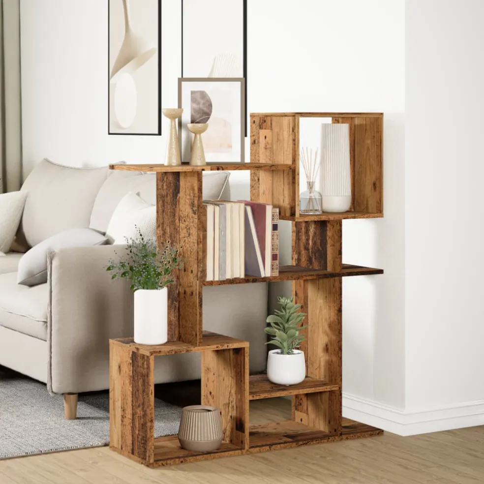 vidaXL Kamerscherm / boekenkast 92x29x112 cm hout oud houtkleurig