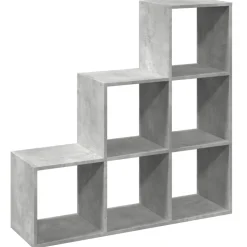 vidaXL Kamerscherm / boekenkast 3-laags 99x29x99 cm hout betongrijs