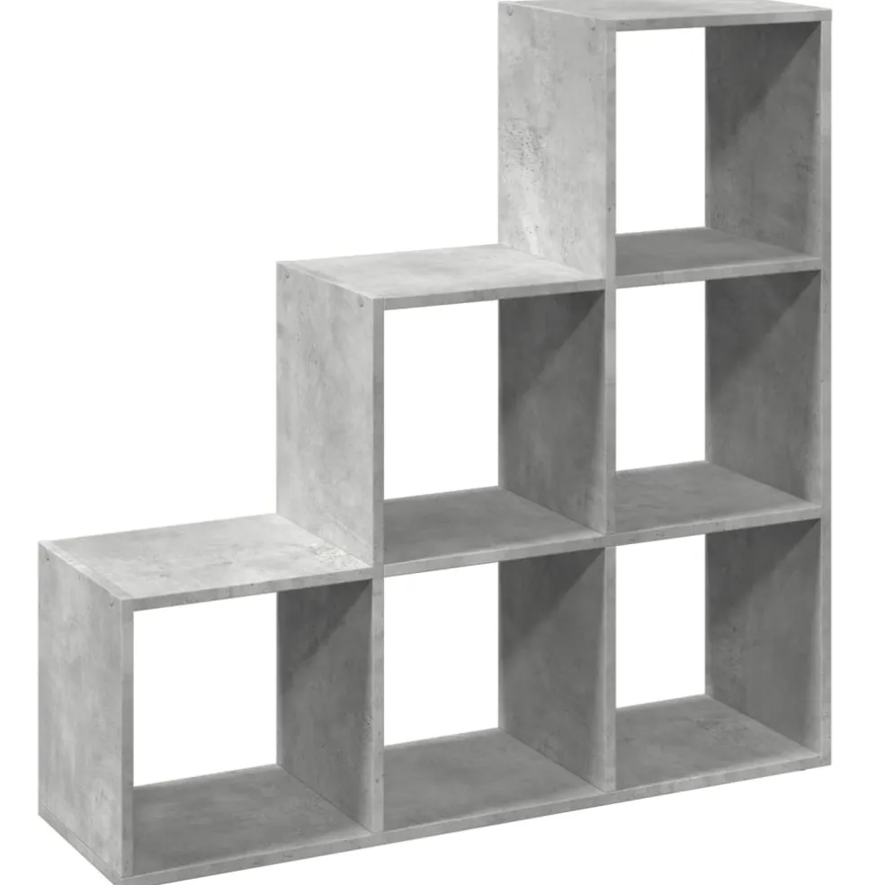vidaXL Kamerscherm / boekenkast 3-laags 99x29x99 cm hout betongrijs
