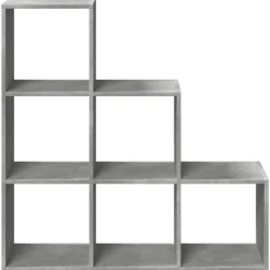 vidaXL Kamerscherm / boekenkast 3-laags 99x29x99 cm hout betongrijs