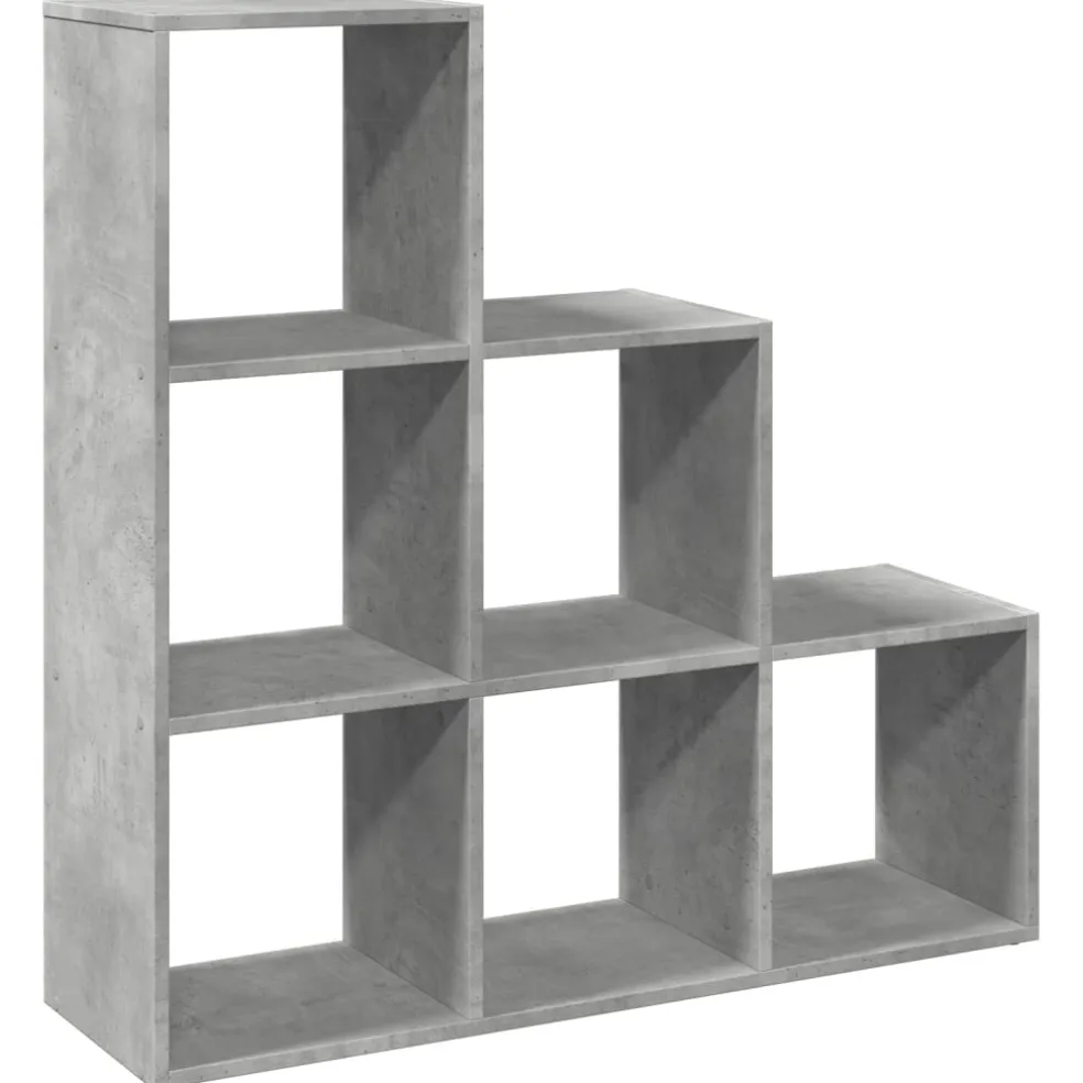 vidaXL Kamerscherm / boekenkast 3-laags 99x29x99 cm hout betongrijs