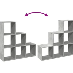 vidaXL Kamerscherm / boekenkast 3-laags 99x29x99 cm hout betongrijs