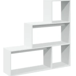 vidaXL Kamerscherm / boekenkast 3-laags 123x29x123 cm bewerkt hout wit