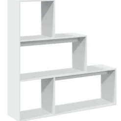 vidaXL Kamerscherm / boekenkast 3-laags 123x29x123 cm bewerkt hout wit