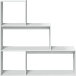vidaXL Kamerscherm / boekenkast 3-laags 123x29x123 cm bewerkt hout wit