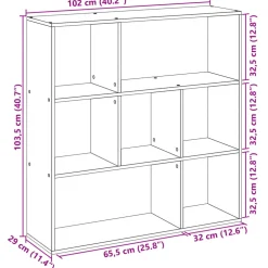 vidaXL Kamerscherm / boekenkast 102x29x103,5 cm hout grijs sonoma