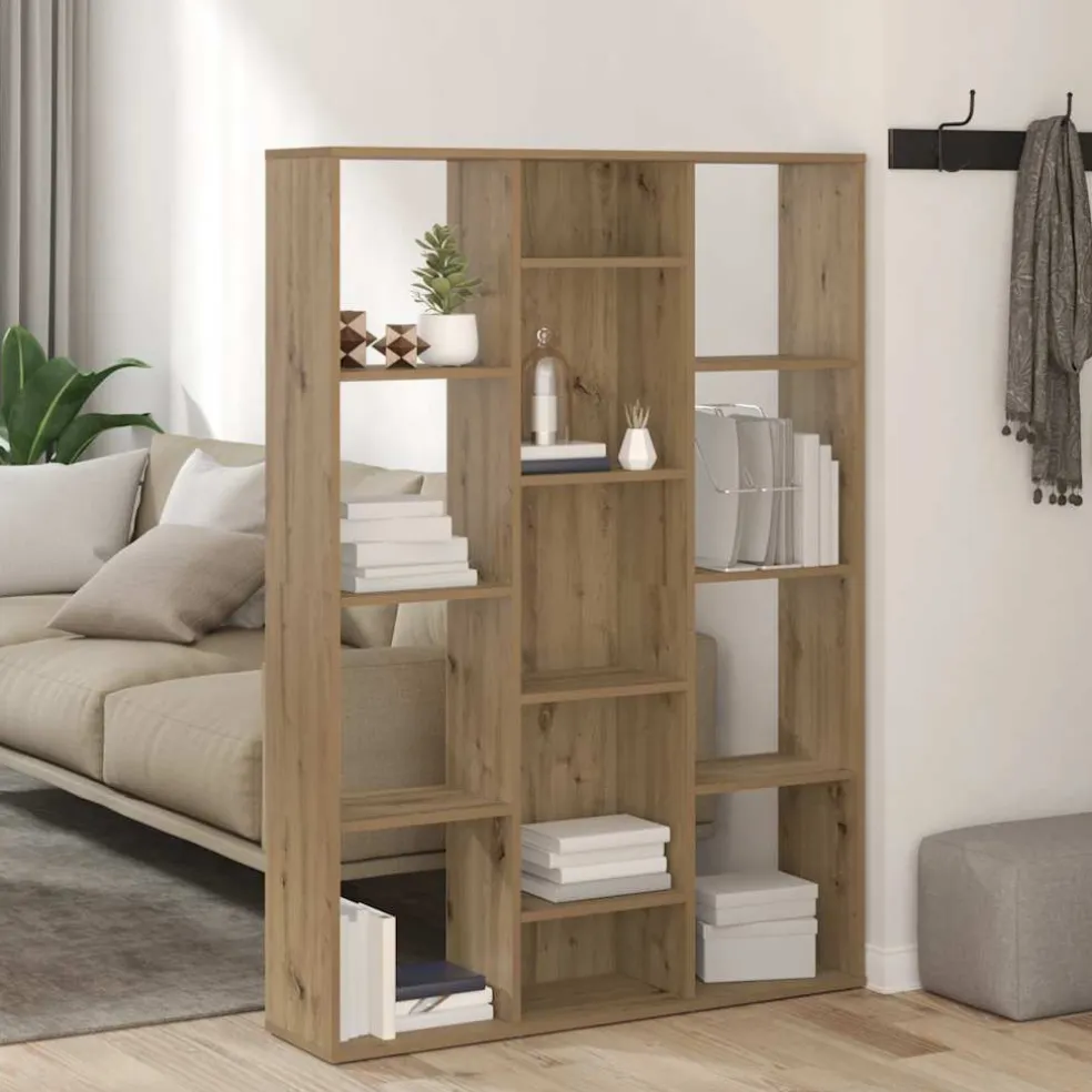 vidaXL Kamerscherm/boekenkast 100x24x140 cm bewerkt hout eikenkleurig