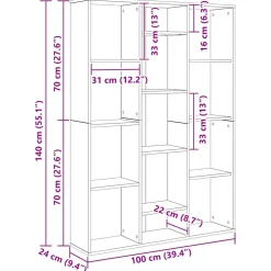 vidaXL Kamerscherm/boekenkast 100x24x140 cm bewerkt hout wit