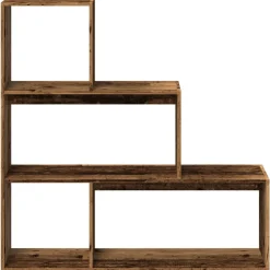 vidaXL Kamerscherm / boekenkast 3-laags 123x29x123 cm hout oud hout