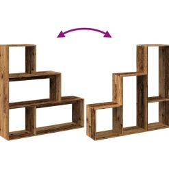 vidaXL Kamerscherm / boekenkast 3-laags 123x29x123 cm hout oud hout