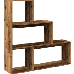 vidaXL Kamerscherm / boekenkast 3-laags 123x29x123 cm hout oud hout