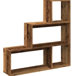 vidaXL Kamerscherm / boekenkast 3-laags 123x29x123 cm hout oud hout