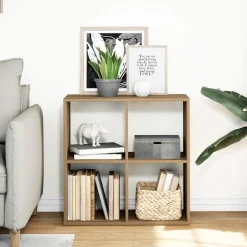 vidaXL Kamerscherm / boekenkast 69,5x29x69,5 cm hout artisanaal eiken