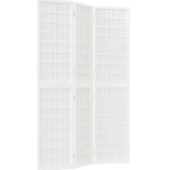 vidaXL Kamerscherm inklapbaar 3 panelen Japanse stijl 120x170 cm wit