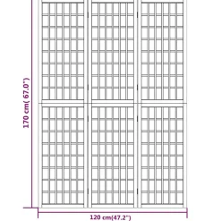 vidaXL Kamerscherm inklapbaar 3 panelen Japanse stijl 120x170 cm wit