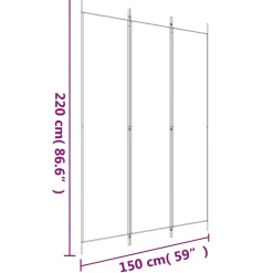 vidaXL Kamerscherm met 3 panelen 150x220 cm stof zwart