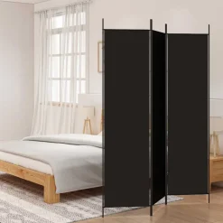 vidaXL Kamerscherm met 3 panelen 150x200 cm stof zwart