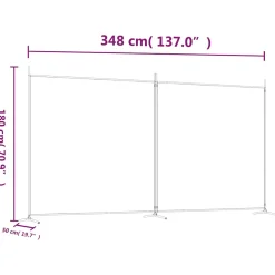 vidaXL Kamerscherm met 3 panelen 150x200 cm stof wit