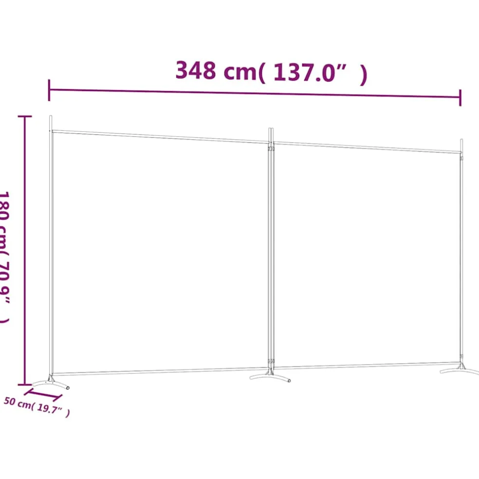 vidaXL Kamerscherm met 3 panelen 150x200 cm stof wit