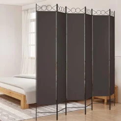 vidaXL Kamerscherm met 6 panelen 300x220 cm stof bruin