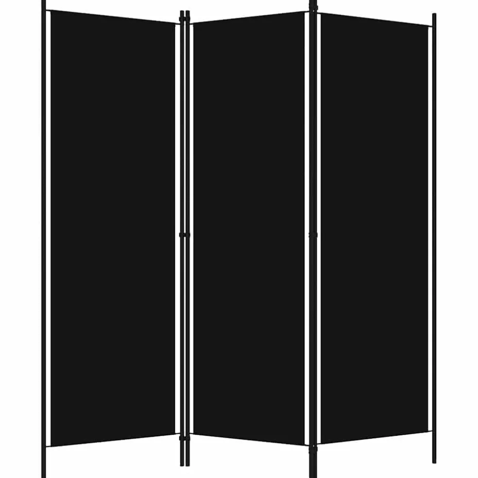 vidaXL Kamerscherm met 3 panelen 150x180 cm zwart