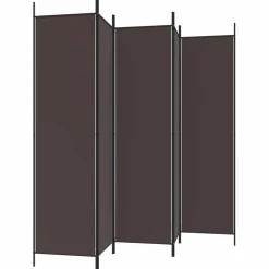 vidaXL Kamerscherm met 6 panelen 300x200 cm stof bruin